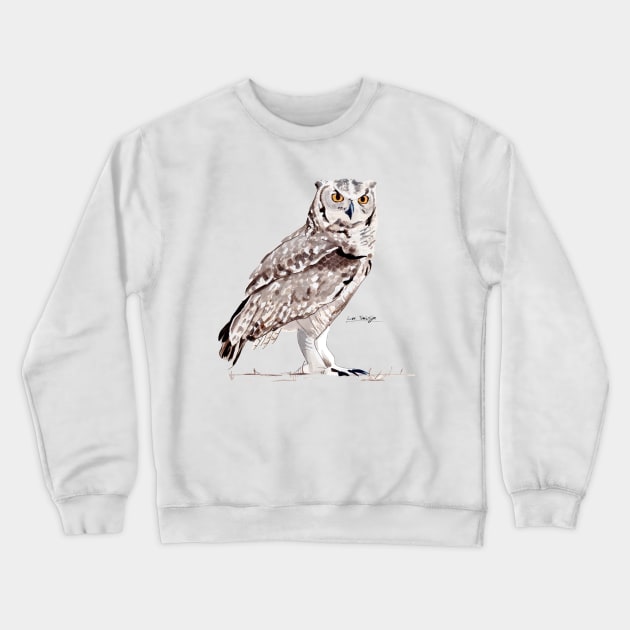 Spotted Eagle Owl Crewneck Sweatshirt by lucafon18